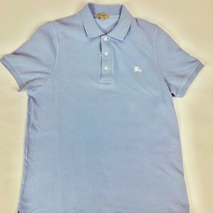 Burberry rugby polo short sleeve sky blue large